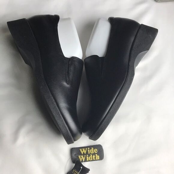 Peerage 8WW black leather loafers. NEW - Picture 3 of 7